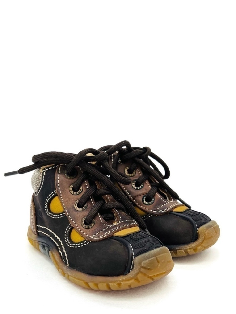 NEW Noel Brown Leather Ankle Boots Boys Euro Size 19 = US 4 Lace-up Shoes New
